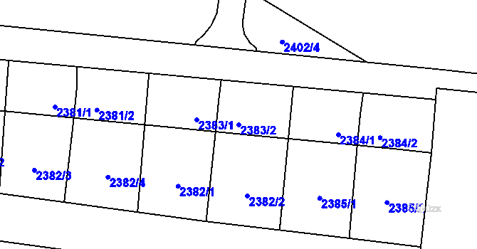 Parcela st. 2383/2 v KÚ Petřvald u Karviné, Katastrální mapa