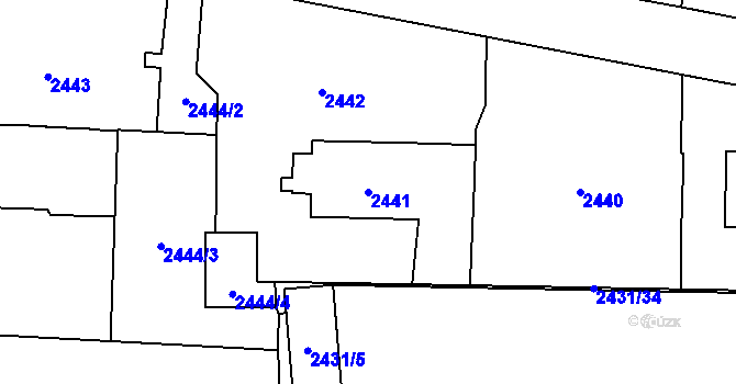 Parcela st. 2441 v KÚ Petřvald u Karviné, Katastrální mapa