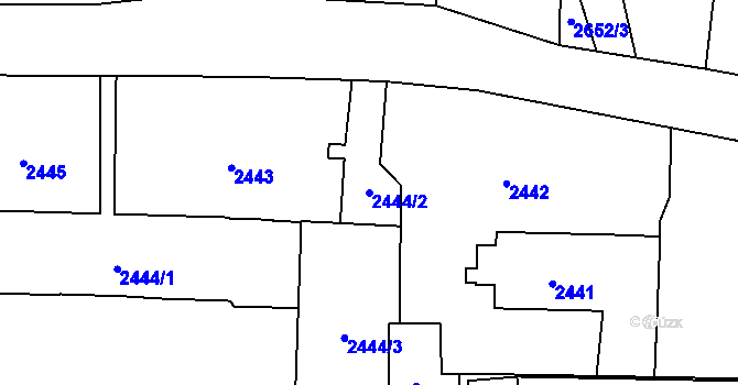 Parcela st. 2444/2 v KÚ Petřvald u Karviné, Katastrální mapa