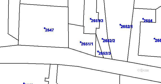 Parcela st. 2651/1 v KÚ Petřvald u Karviné, Katastrální mapa