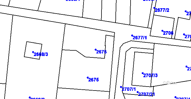 Parcela st. 2676 v KÚ Petřvald u Karviné, Katastrální mapa