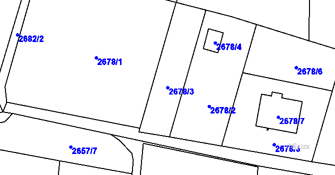Parcela st. 2678/3 v KÚ Petřvald u Karviné, Katastrální mapa