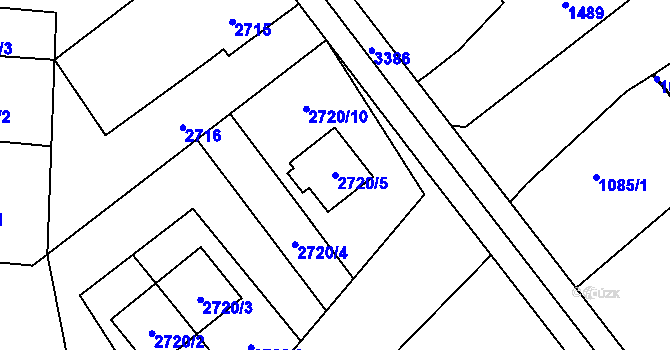 Parcela st. 2720/5 v KÚ Petřvald u Karviné, Katastrální mapa