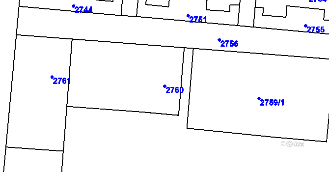 Parcela st. 2760 v KÚ Petřvald u Karviné, Katastrální mapa