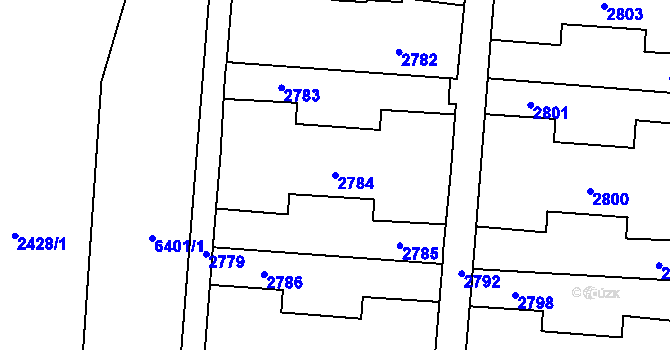 Parcela st. 2784 v KÚ Petřvald u Karviné, Katastrální mapa