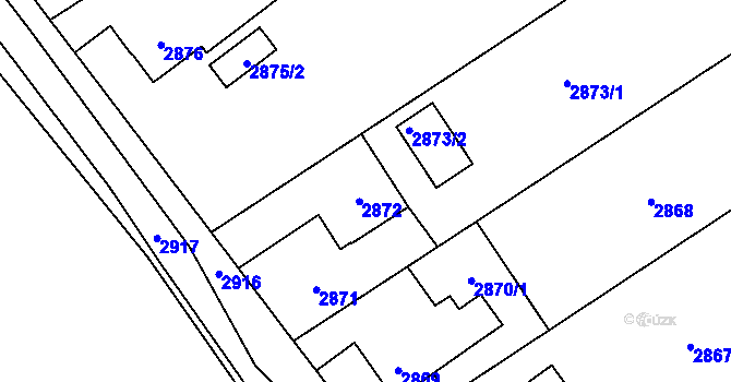 Parcela st. 2872 v KÚ Petřvald u Karviné, Katastrální mapa