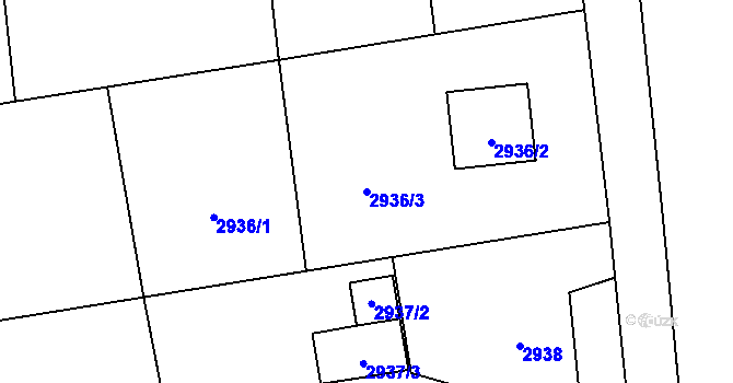 Parcela st. 2936/3 v KÚ Petřvald u Karviné, Katastrální mapa