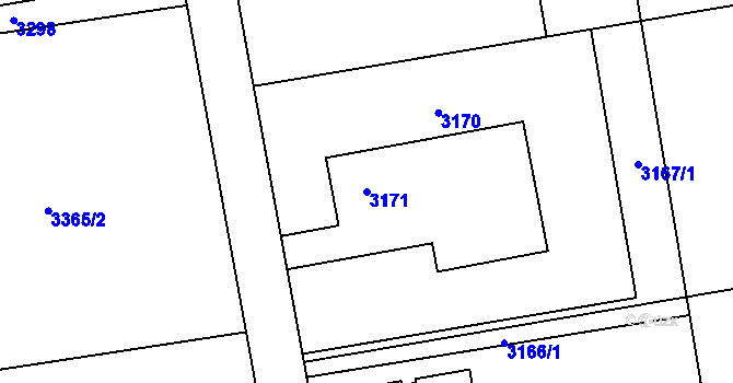 Parcela st. 3171 v KÚ Petřvald u Karviné, Katastrální mapa