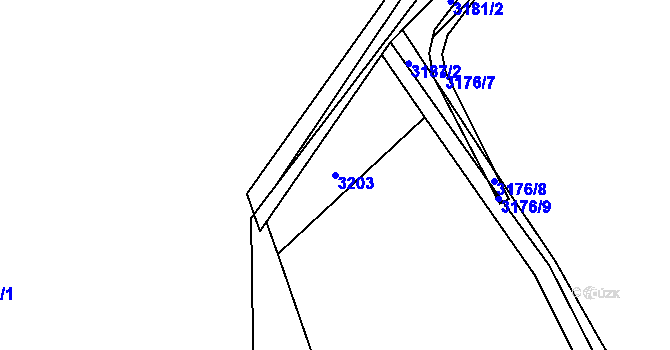 Parcela st. 3203 v KÚ Petřvald u Karviné, Katastrální mapa