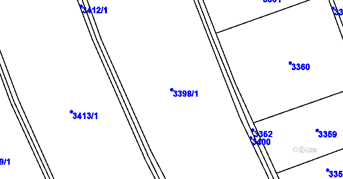 Parcela st. 3398/1 v KÚ Petřvald u Karviné, Katastrální mapa