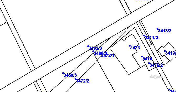 Parcela st. 3482/3 v KÚ Petřvald u Karviné, Katastrální mapa