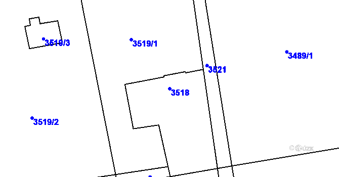 Parcela st. 3518 v KÚ Petřvald u Karviné, Katastrální mapa