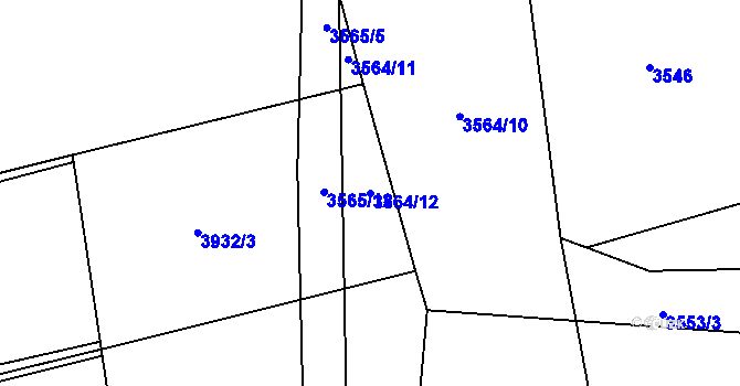 Parcela st. 3564/12 v KÚ Petřvald u Karviné, Katastrální mapa