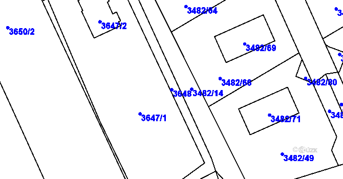 Parcela st. 3648 v KÚ Petřvald u Karviné, Katastrální mapa