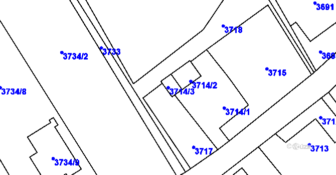 Parcela st. 3714/3 v KÚ Petřvald u Karviné, Katastrální mapa