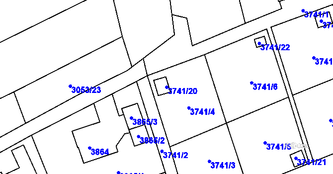 Parcela st. 3741/20 v KÚ Petřvald u Karviné, Katastrální mapa
