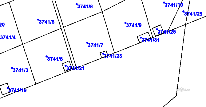 Parcela st. 3741/23 v KÚ Petřvald u Karviné, Katastrální mapa