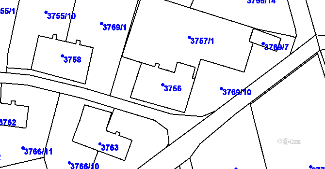 Parcela st. 3756 v KÚ Petřvald u Karviné, Katastrální mapa