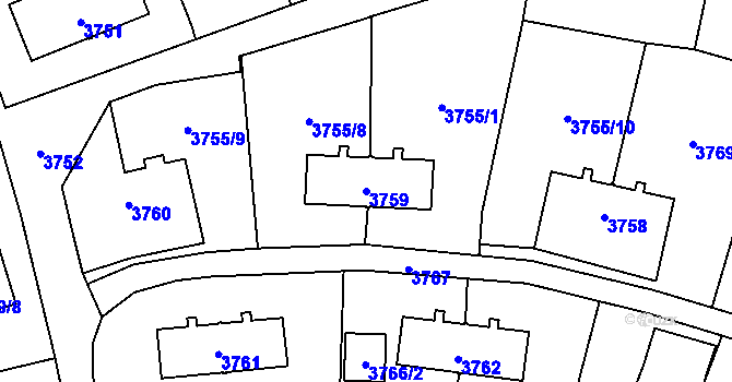Parcela st. 3759 v KÚ Petřvald u Karviné, Katastrální mapa