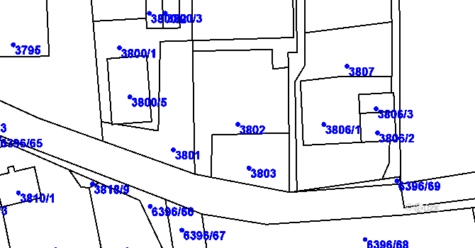 Parcela st. 3802 v KÚ Petřvald u Karviné, Katastrální mapa