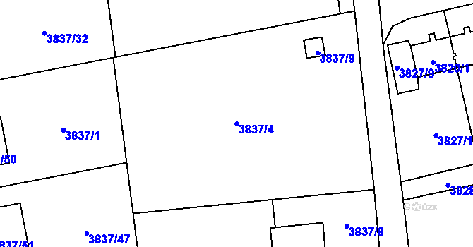 Parcela st. 3837/4 v KÚ Petřvald u Karviné, Katastrální mapa