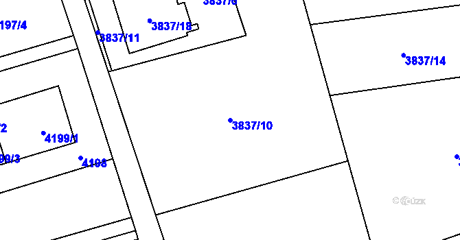 Parcela st. 3837/10 v KÚ Petřvald u Karviné, Katastrální mapa