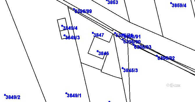 Parcela st. 3846 v KÚ Petřvald u Karviné, Katastrální mapa