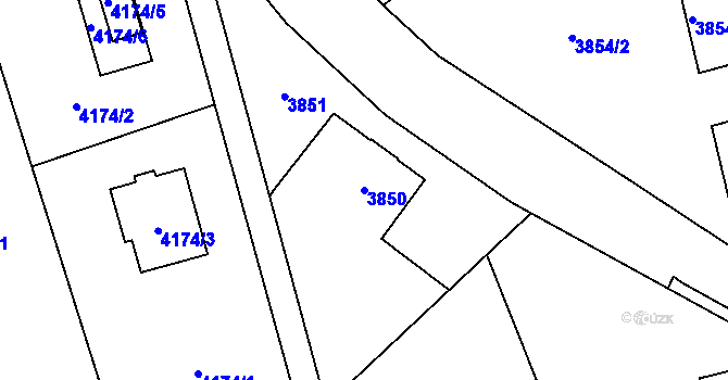 Parcela st. 3850 v KÚ Petřvald u Karviné, Katastrální mapa