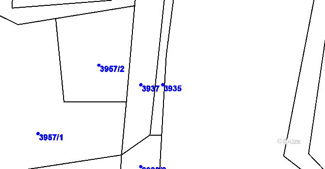 Parcela st. 3935 v KÚ Petřvald u Karviné, Katastrální mapa