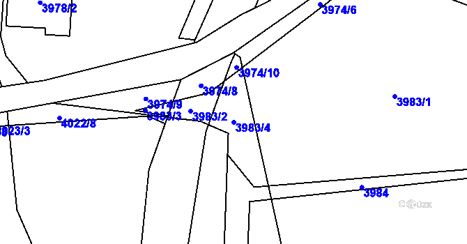 Parcela st. 3983/4 v KÚ Petřvald u Karviné, Katastrální mapa