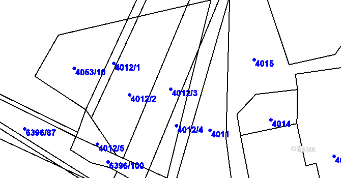 Parcela st. 4012/3 v KÚ Petřvald u Karviné, Katastrální mapa