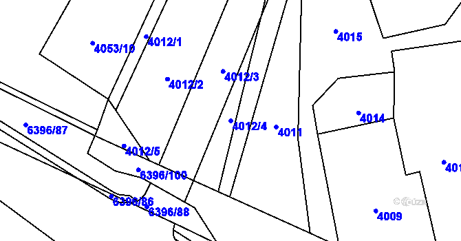 Parcela st. 4012/4 v KÚ Petřvald u Karviné, Katastrální mapa