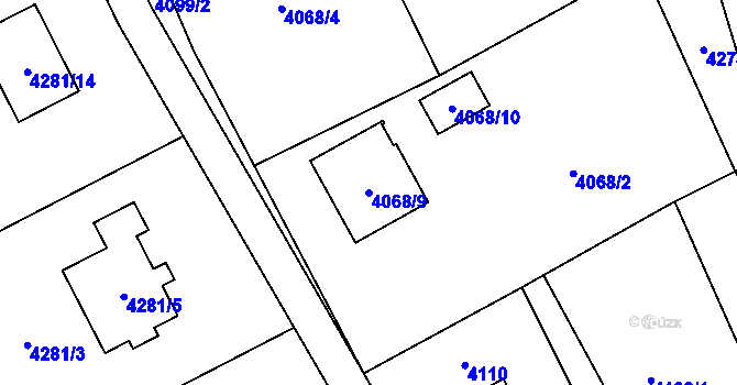 Parcela st. 4068/9 v KÚ Petřvald u Karviné, Katastrální mapa