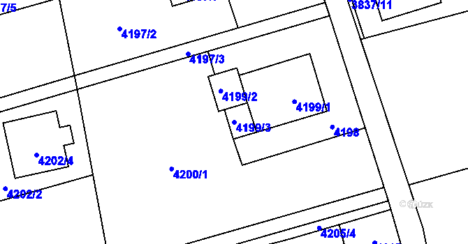 Parcela st. 4199/3 v KÚ Petřvald u Karviné, Katastrální mapa