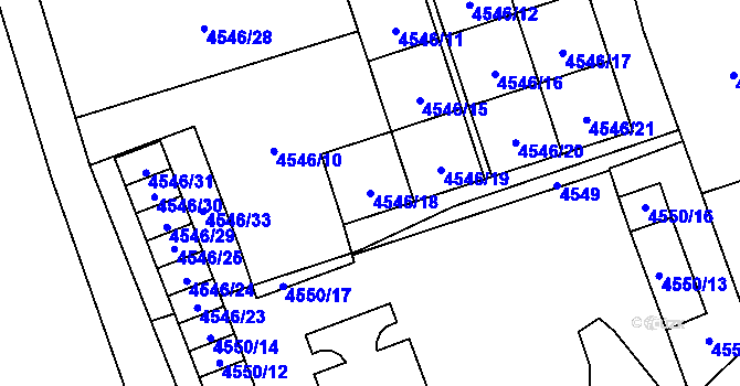 Parcela st. 4546/18 v KÚ Petřvald u Karviné, Katastrální mapa