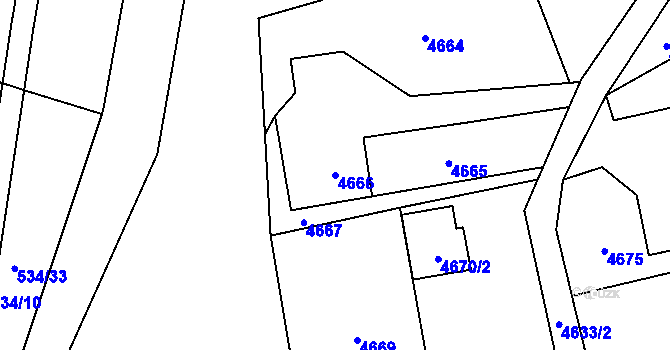 Parcela st. 4666 v KÚ Petřvald u Karviné, Katastrální mapa