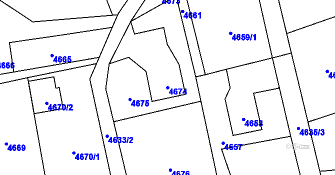 Parcela st. 4674 v KÚ Petřvald u Karviné, Katastrální mapa