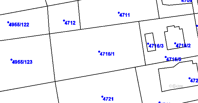 Parcela st. 4716/1 v KÚ Petřvald u Karviné, Katastrální mapa