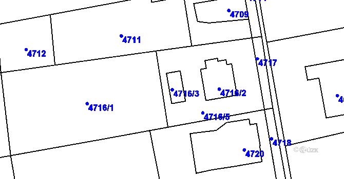 Parcela st. 4716/3 v KÚ Petřvald u Karviné, Katastrální mapa
