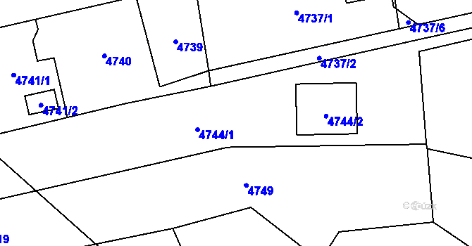 Parcela st. 4744 v KÚ Petřvald u Karviné, Katastrální mapa