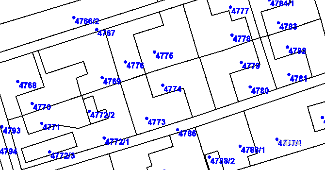 Parcela st. 4774 v KÚ Petřvald u Karviné, Katastrální mapa