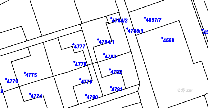 Parcela st. 4783 v KÚ Petřvald u Karviné, Katastrální mapa