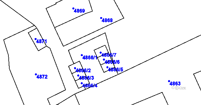 Parcela st. 4866/7 v KÚ Petřvald u Karviné, Katastrální mapa