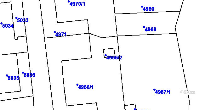 Parcela st. 4966/2 v KÚ Petřvald u Karviné, Katastrální mapa