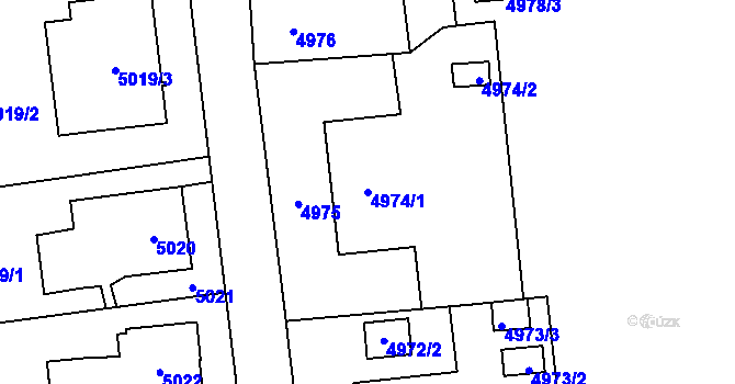 Parcela st. 4974/1 v KÚ Petřvald u Karviné, Katastrální mapa