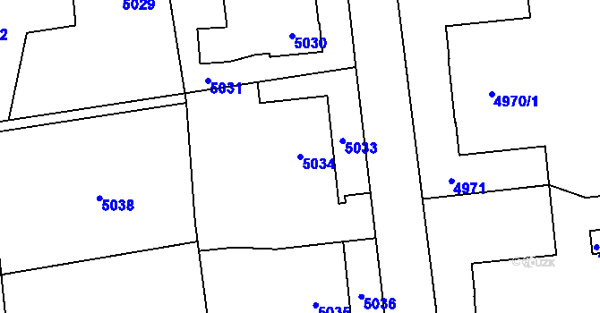Parcela st. 5034 v KÚ Petřvald u Karviné, Katastrální mapa