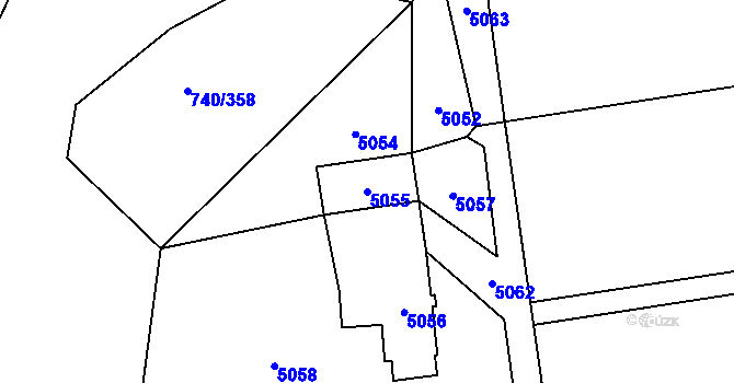 Parcela st. 5055 v KÚ Petřvald u Karviné, Katastrální mapa