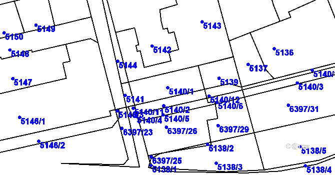 Parcela st. 5140/1 v KÚ Petřvald u Karviné, Katastrální mapa
