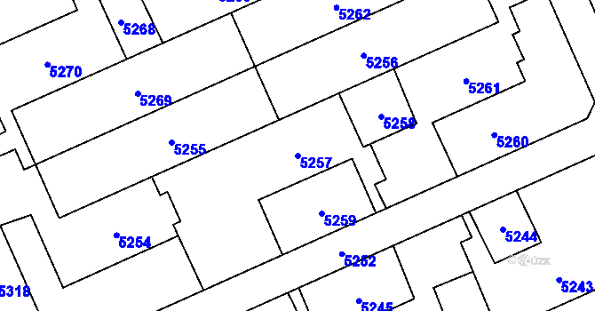 Parcela st. 5257 v KÚ Petřvald u Karviné, Katastrální mapa