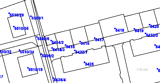 Parcela st. 5416 v KÚ Petřvald u Karviné, Katastrální mapa